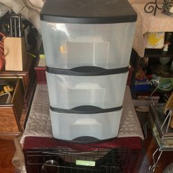 Plastic Drawers, 3 Sections 