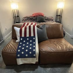 Top Grain Leather Loveseat/2 Chairs Before