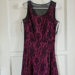 Black and Pink Lace Dress