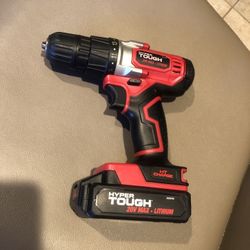 Hyper Tough 3/8" Cordless Drill AQ75034G with 20V Lithium Battery EXCELLENT CONDITION 