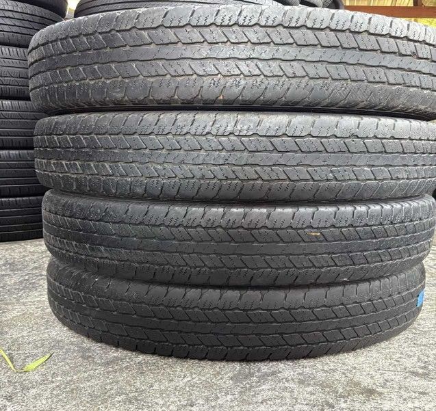 LT 265 60 20 SET OF 4 USED GOOD YEAR WRNAGLER WITH 80% TREAD REMAINING.