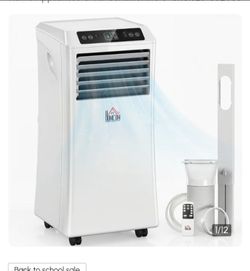 to school sale
HOMCOM 10000 BTU Mobile Portable Air Conditioner with Cooling, Dehumidifier and Ventilating, 2 Speed Fans, 24-Hour Timer,