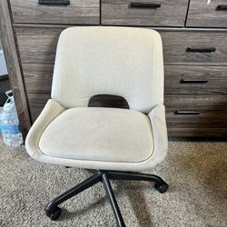 Beige Linen Desk Chair 