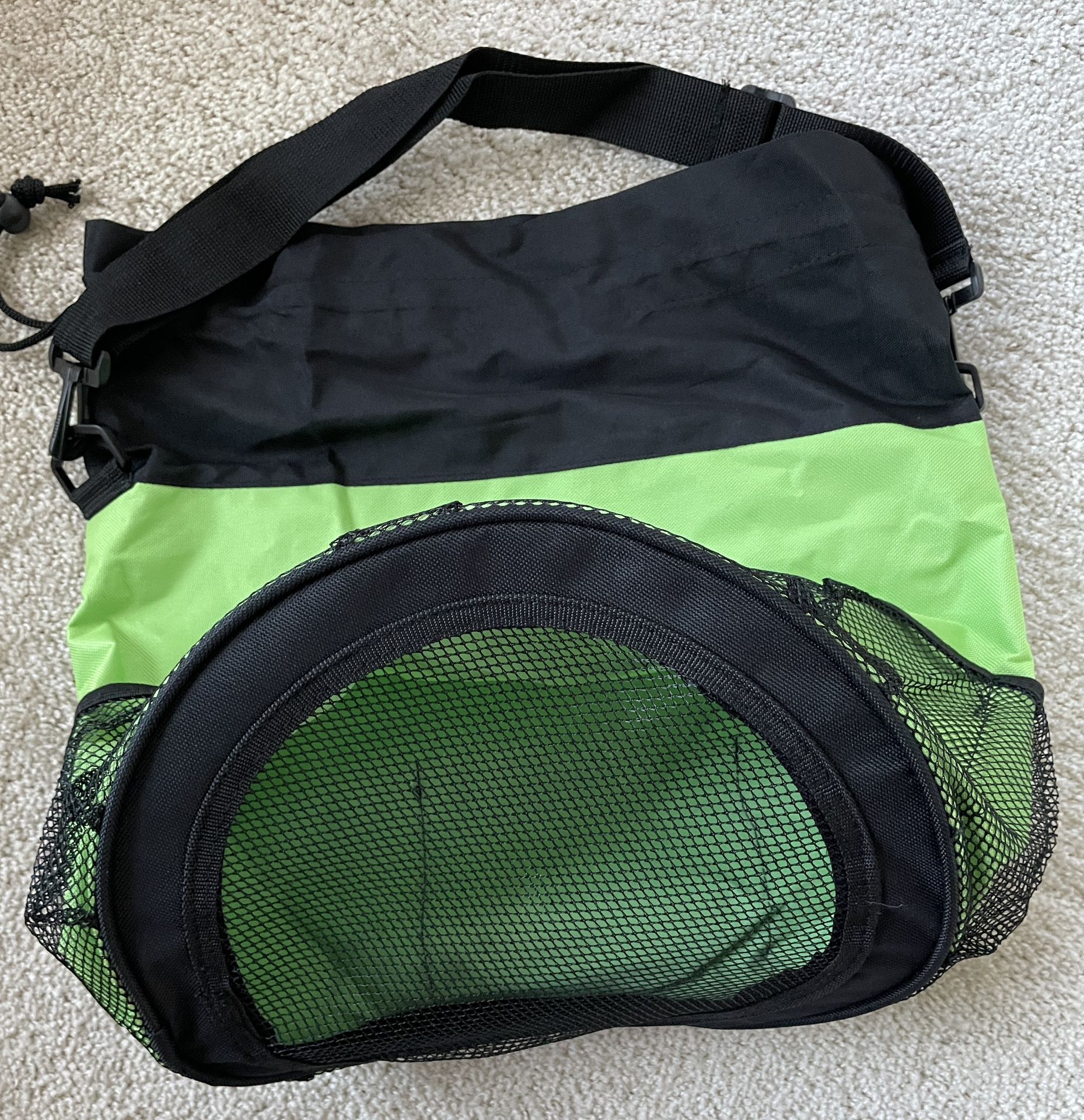 New! Gym Outdoor Bag Tote - Cylindrical Mesh Base Outdoor Mesh Pocket