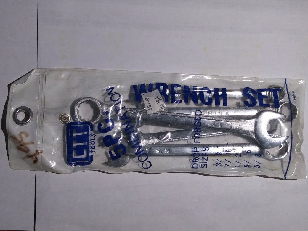 5pc Wrench Set with Bag - 3/8", 7/16", 1/2", 9/16", 5/8"