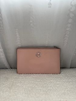 Tory Burch Leather Zip Pouch Clutch