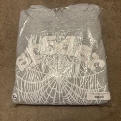 XL Grey Sp5der Hoodie 