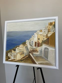 Oil Painting Of Coastal Greece W26”xH22”