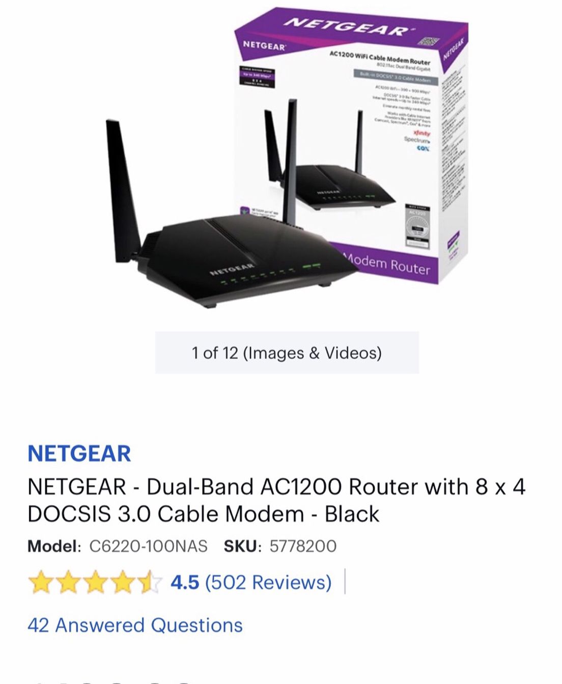 Netgear Dual Band Router-w-cable Modem
