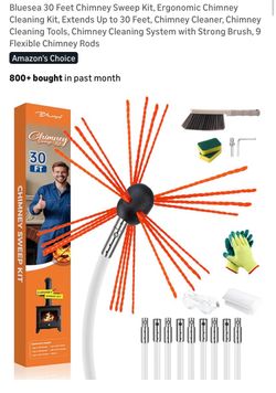 Fireplace cleaner soot remover kit