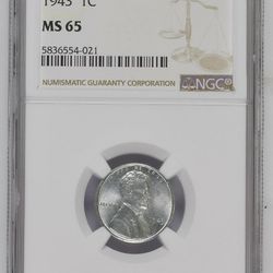 Certified 1943 Lincoln Steel Cent 
