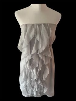 Silver strapless dress