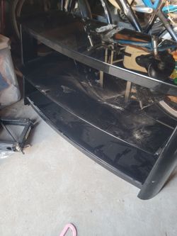 Black glass 3 tier tv stand
