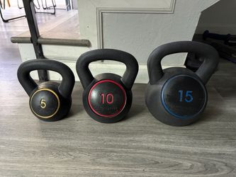 Weider Kettlebell Set – 5, 10, 15 lb (3 pieces)