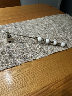 Gold White Beaded Candle Snuffer