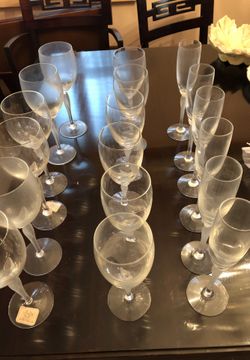 Lenox crystal footed 3 piece service for 6 glasses 18 total