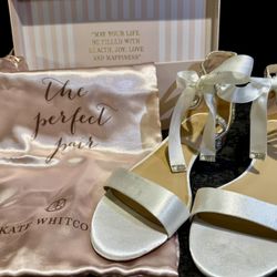 Kate Whitcomb Wedding Shoes Block Heel and Bow