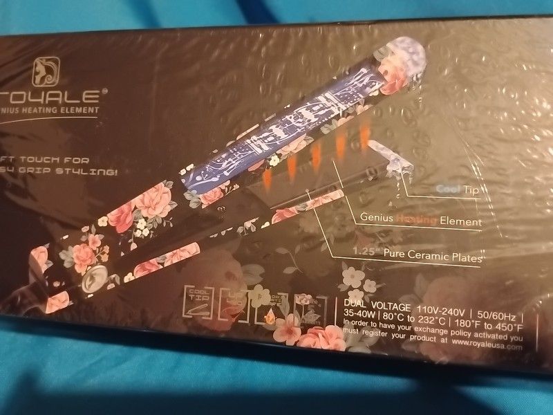 ROYALE CERAMIC PLATE FLAT IRON HAIR STRAIGHTENER SEALED