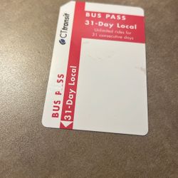 Ct Transit Bus Pass 31 Day Unlimited Rides