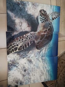 3 PCS WALL ART GLASS FRONT METAL BACKING EACH PC IS 32INHTBY16INWD 25 SET FIRM PAID 229