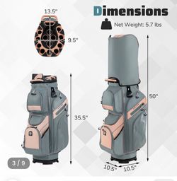 Molded Lock Top Golf Cart Bag with 14-Way Full Length Dividers and 11 Pockets $60