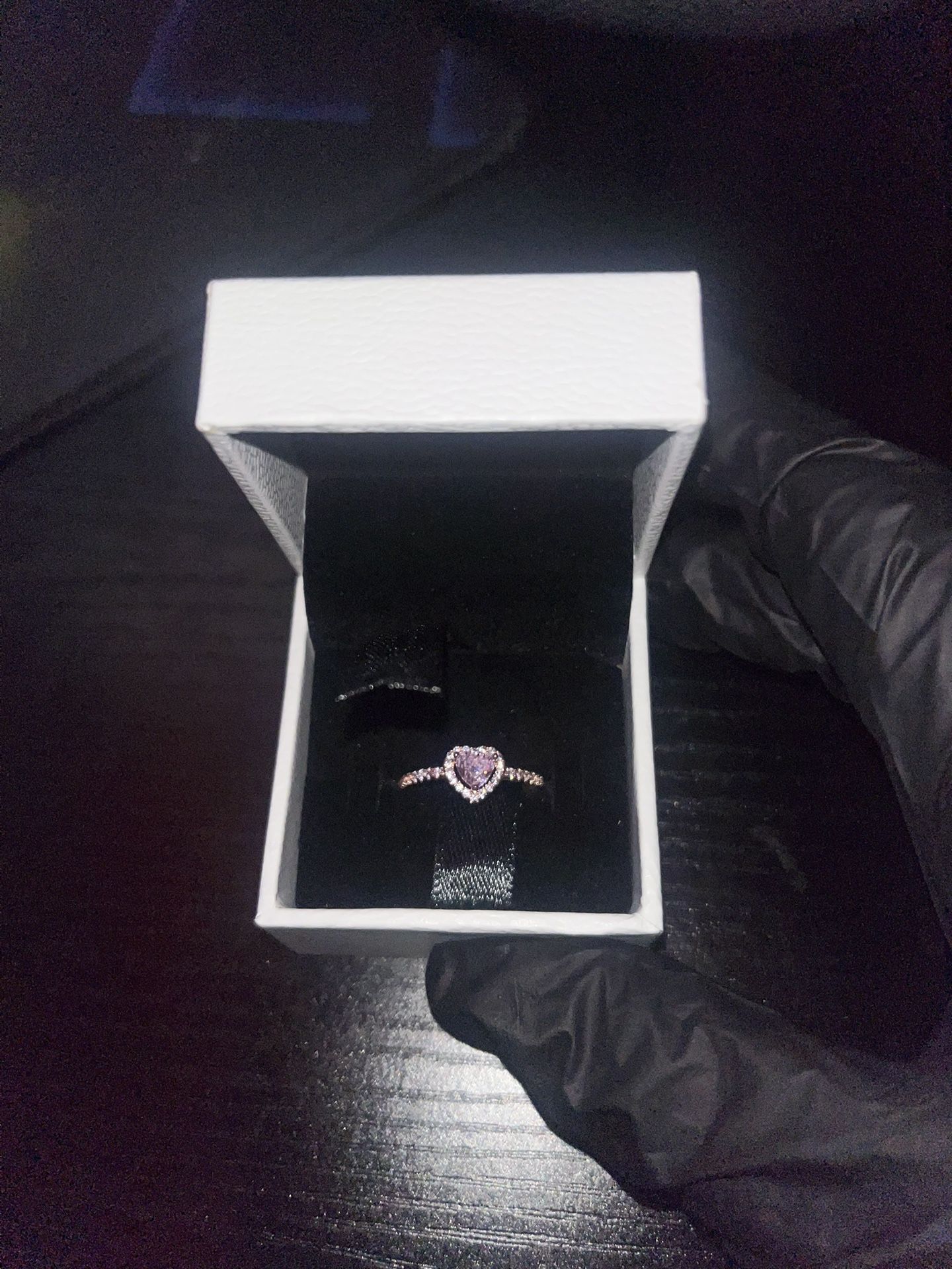 PANDORA ROSE GOLD ELEVATED HEART RING 14k