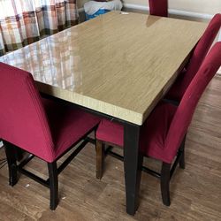 Table And 4 Chairs 5 Ft x 3 Ft 2 in