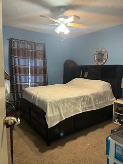 Captains Bed 7 drawer, real wood.