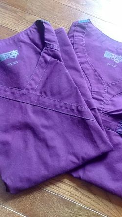 Burgundy Scrubs - XS shirts, S Pants, like new