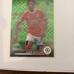2022-23 Topps Stadium Club Chrome CHER N’DOUR RC Neon Green X-Fractor /175