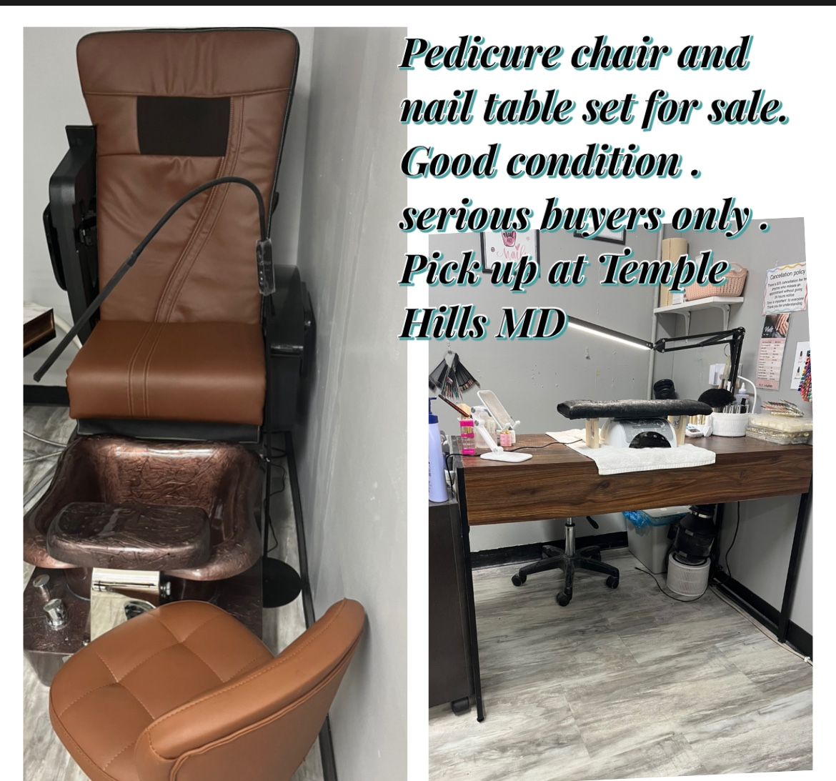 Pedicure Chair And Nail Table . 
