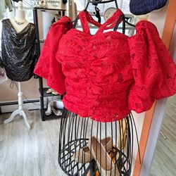 Red Lace Top