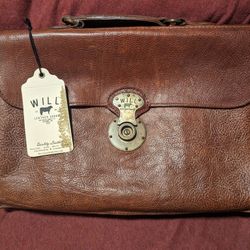 Will Leather Goods Jacques Briefcase Cognac Rare Discontinued 