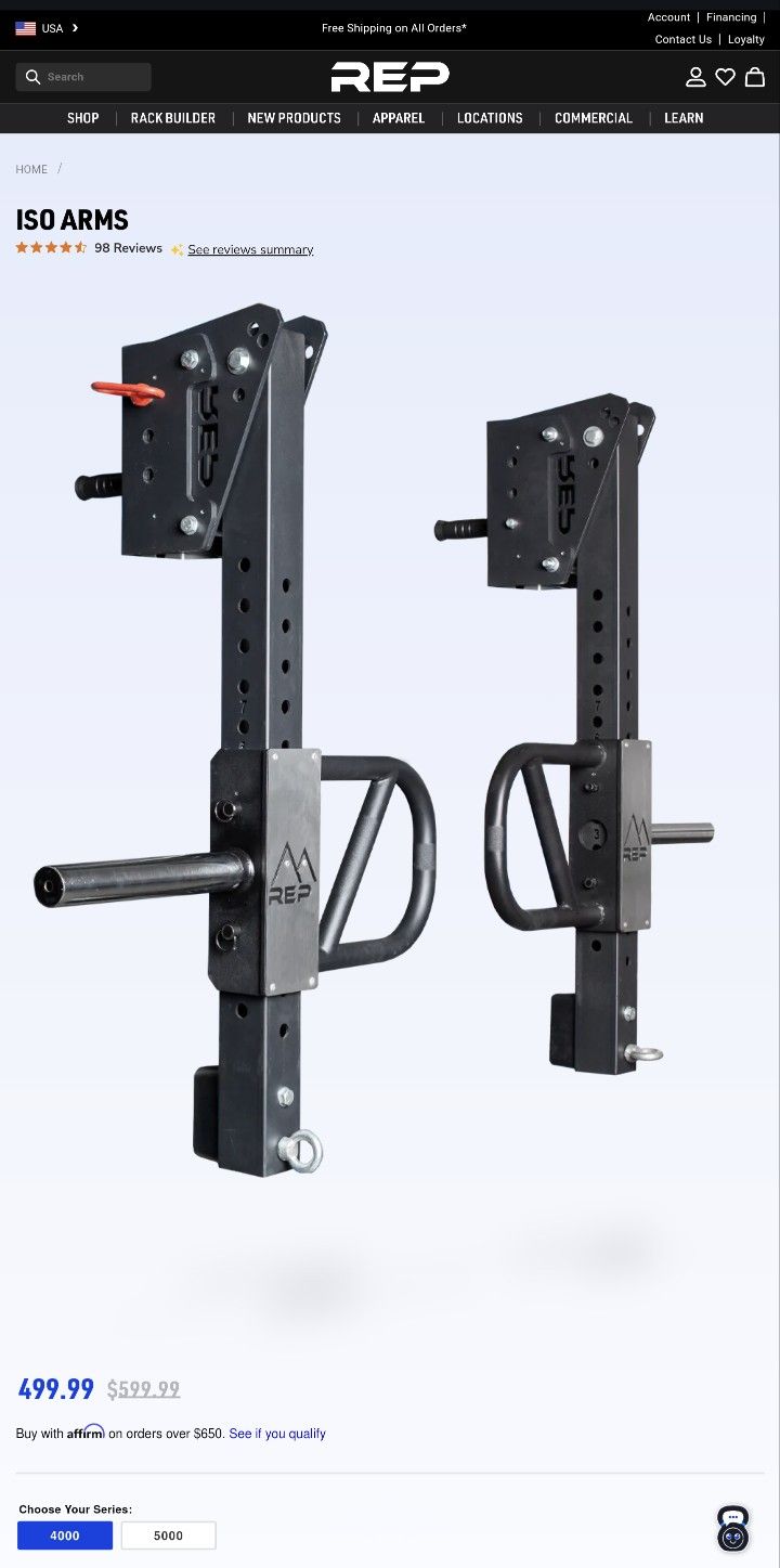 REP Fitness ISO Arms Rack Attachment