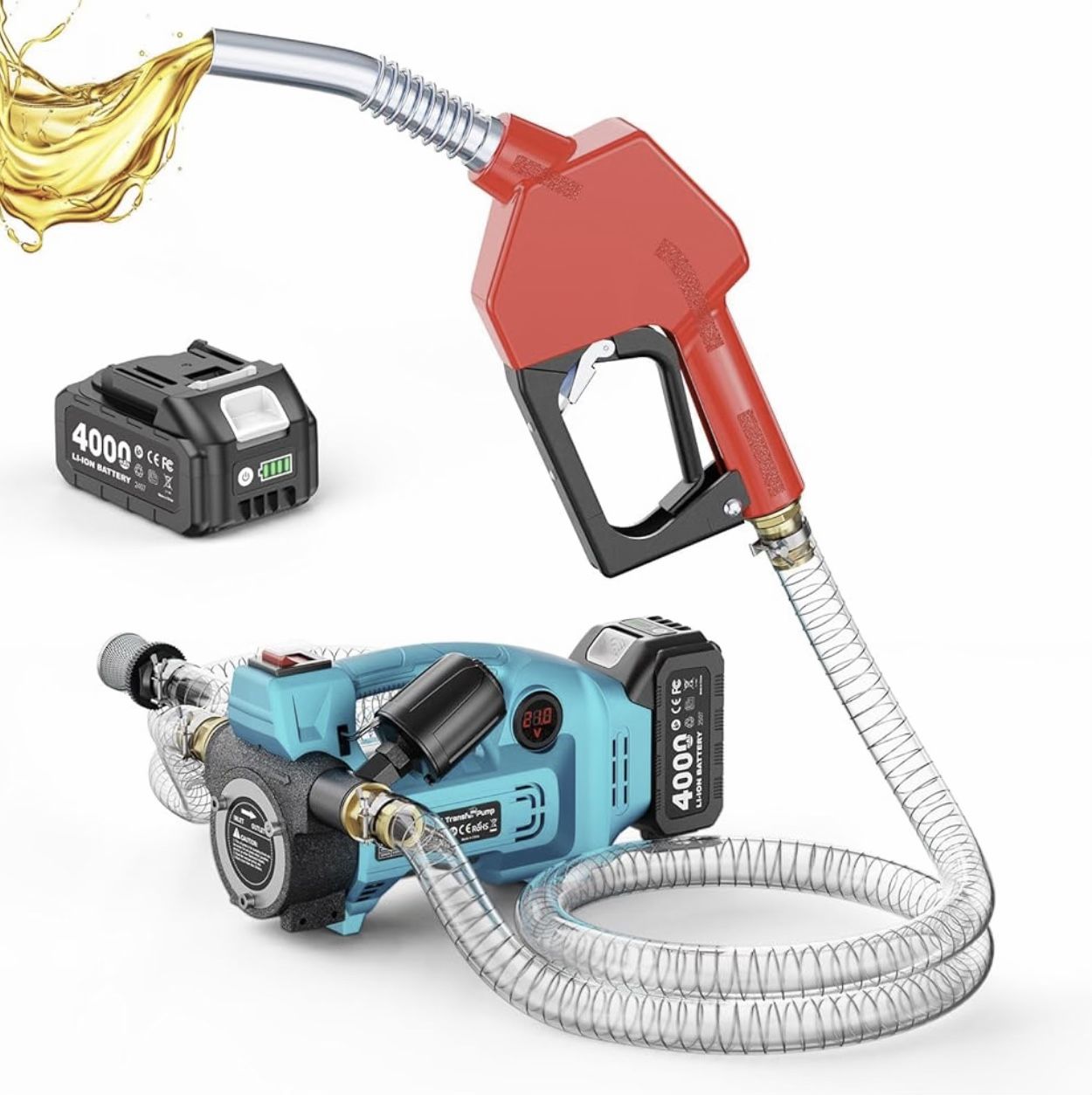 Cordless Fuel Transfer Pump – 12 GPM w/ 4.0Ah Battery Kit