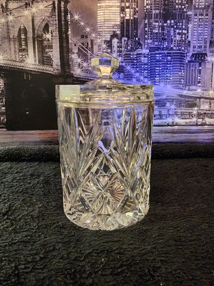 Vintage Rosethal Cut Crystal Large Cookie Jar 1' Tall
