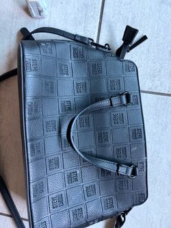Steve Madden Black Embossed Logo Handbag