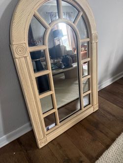 Large Arched Windowpane Wall Mirror – Rustic Farmhouse Styles