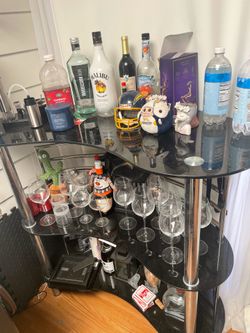 3 tier glass shelf bar