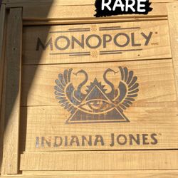 Monopoly Indiana Jones Limited Edition 100% Complete Board Game Wood Crate 2008
