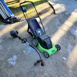 The Greenstation Cordless Electric 36V Lawnmower & Craftsman 25cc Gas Weedwalker