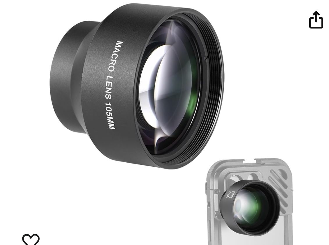 NEEWER HD 105mm Macro Lens Only for 17mm Thread Backplate, Compatible with SmallRig NEEWER iPhone Samsung Phone Cage Case with 17 mm Lens Adapter, 46m