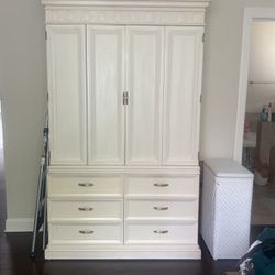 Bedroom Armoire With Built In TV Space And Built In Drawers 