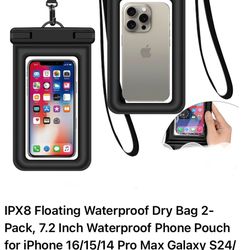 IPX8 Floating Waterproof Dry Bag 2-Pack, 7.2 Inch