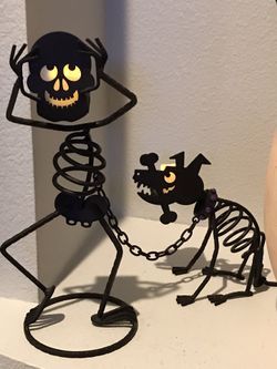 PartyLite Mr Bones, and his dog Sticks (Votive Candle Holders)