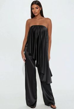 Black Satin Jumpsuit