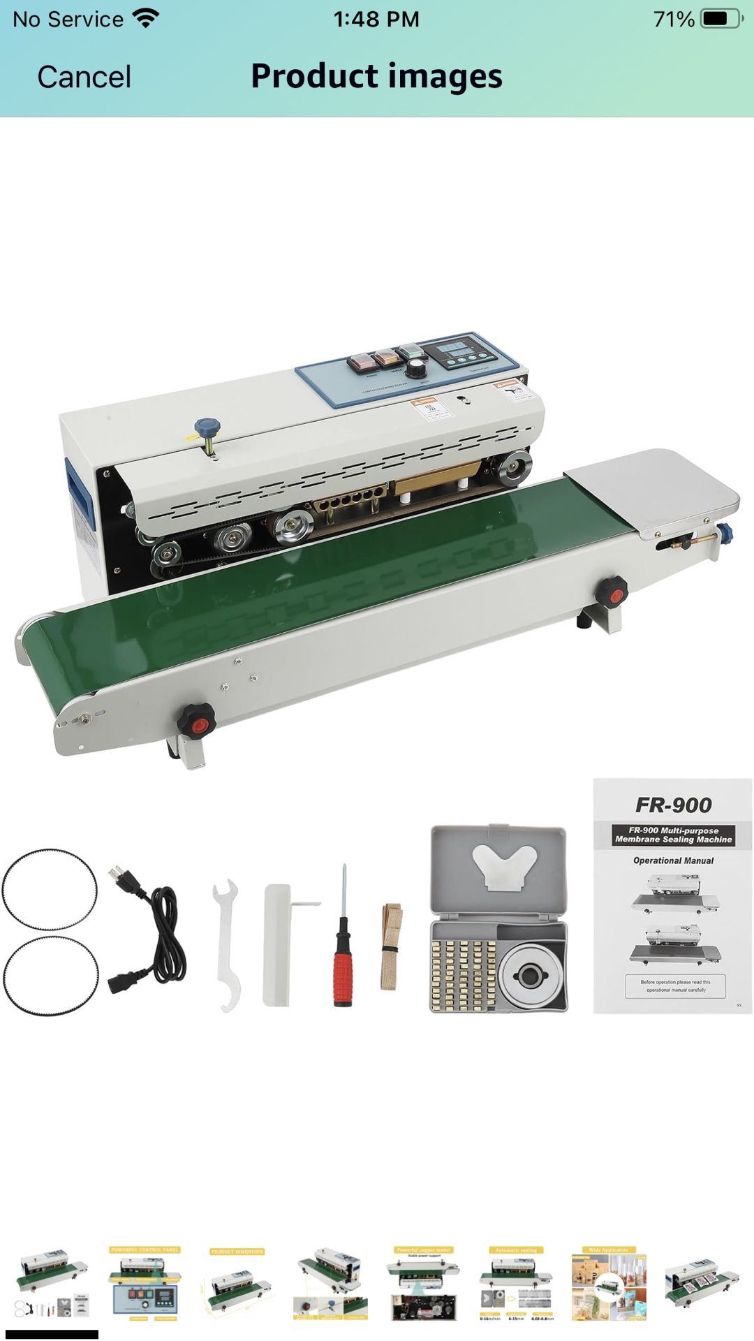 Continuous Band Sealer FR900K Automatic 110V Horizontal Sealer with Digital Temperature Control for Commercial PP Aluminum Foil PVC Plastic Bags,All Products : American Fashion Style Bags On Sale