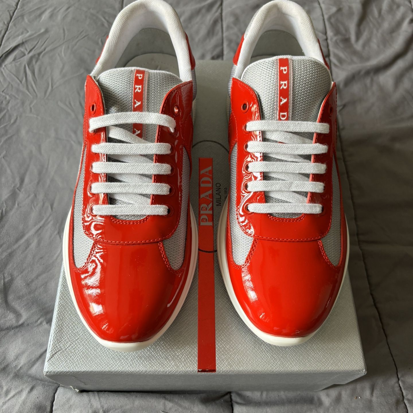 Prada Americas Cup Red Size 43 (Shipping Only, Come With Original Box)