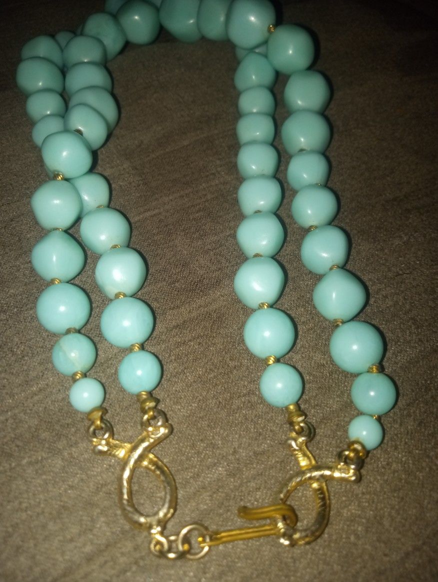 Vintage Turquoise Necklace Double Row