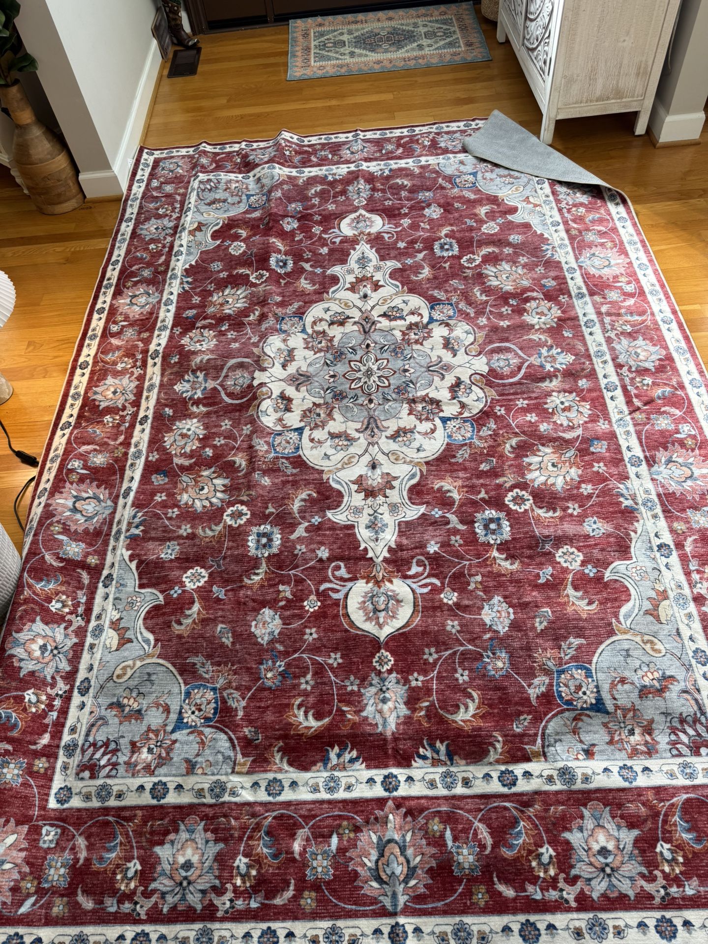 Large Area Rug for Living Room, 6x9 Rug Washable Low Pile Soft Rug Bedroom Vintage Print Rug, Big Indoor Floor Carpet for Office Dorm Nursery Dining H